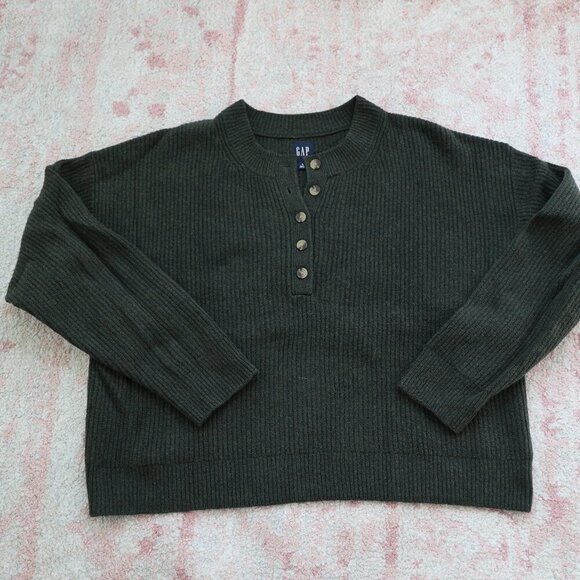 GAP Dark Green Ribbed Sweater - Picture 1 of 5